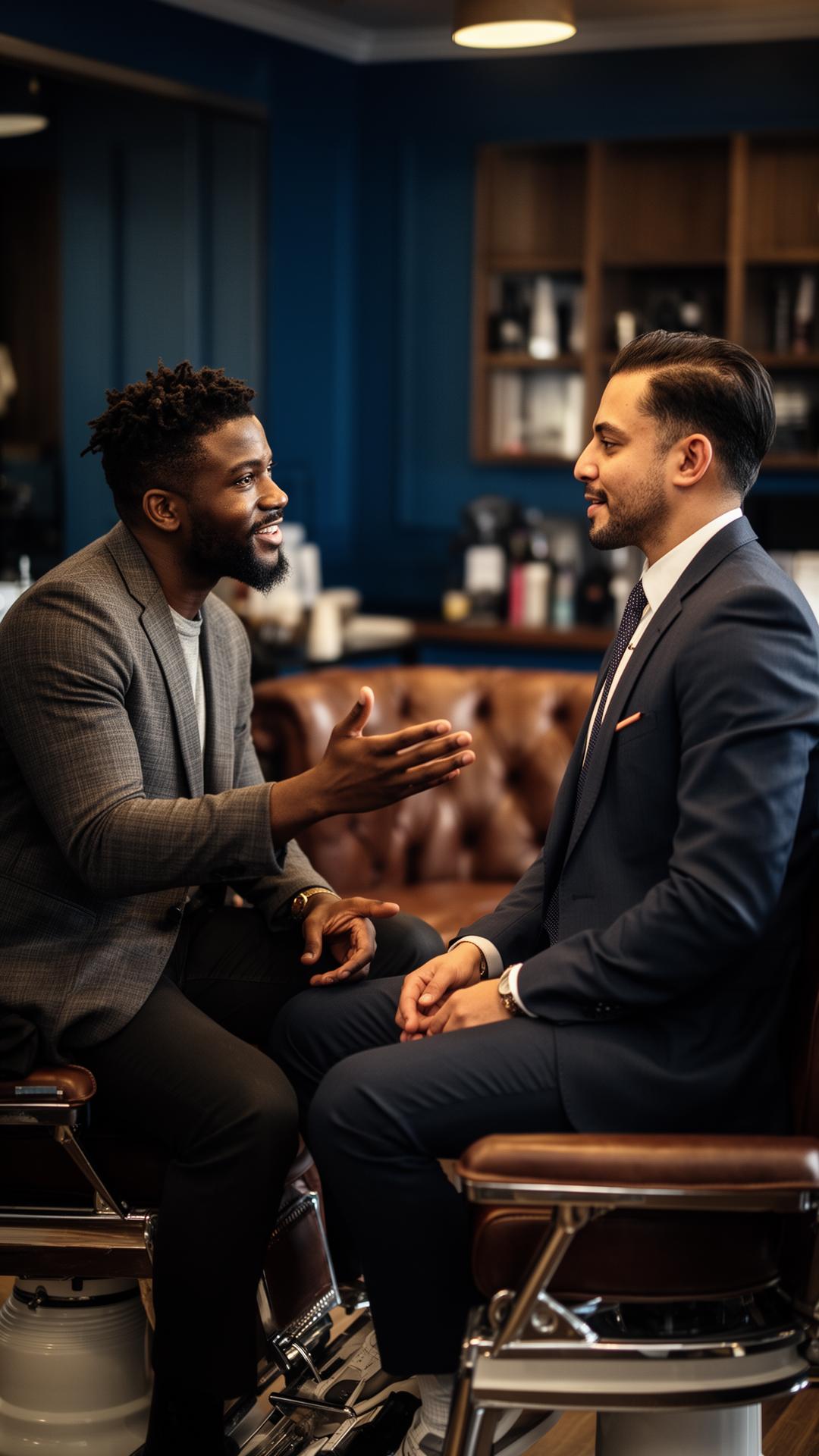 Premium consultation between barber and client