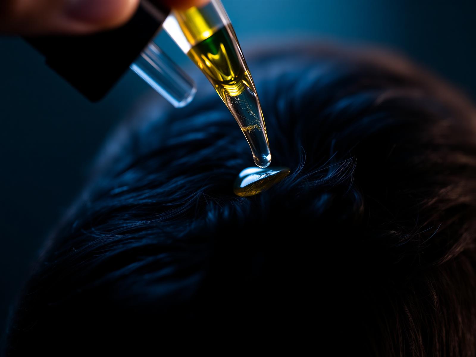 Premium scalp oil dropper applying to scalp
